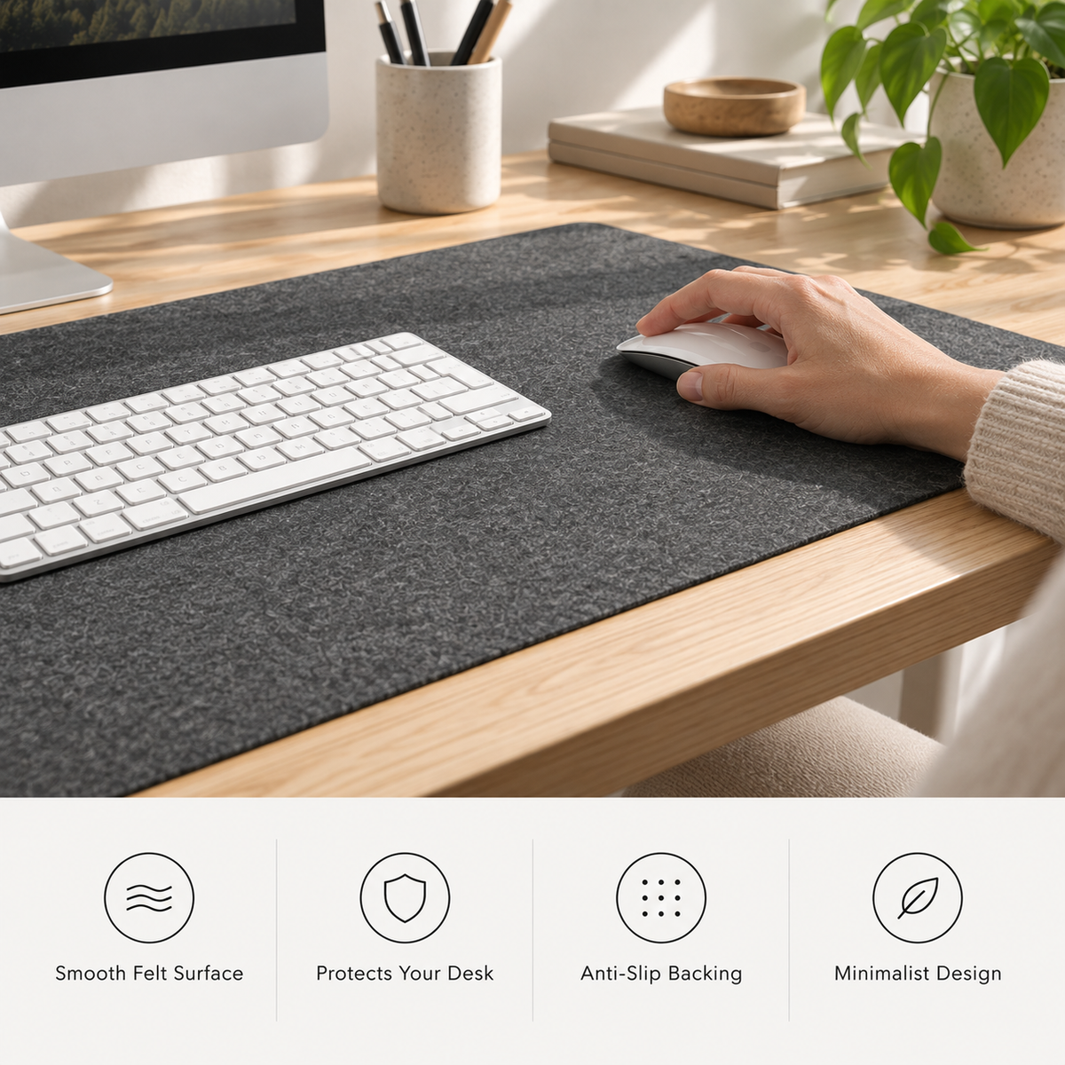 Nordic Minimalist Felt Desk Mat